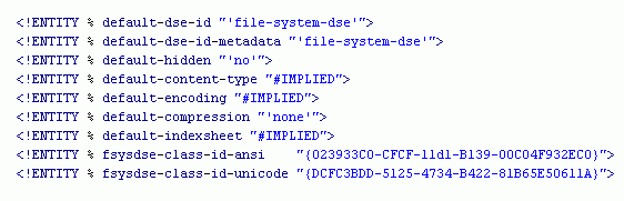 Entity Declarations - makefile.dtd